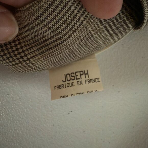 JOSEPH France Houndstooth Skirt Size 40 Lace Black Tan Office Luxury Wool - Picture 7 of 8